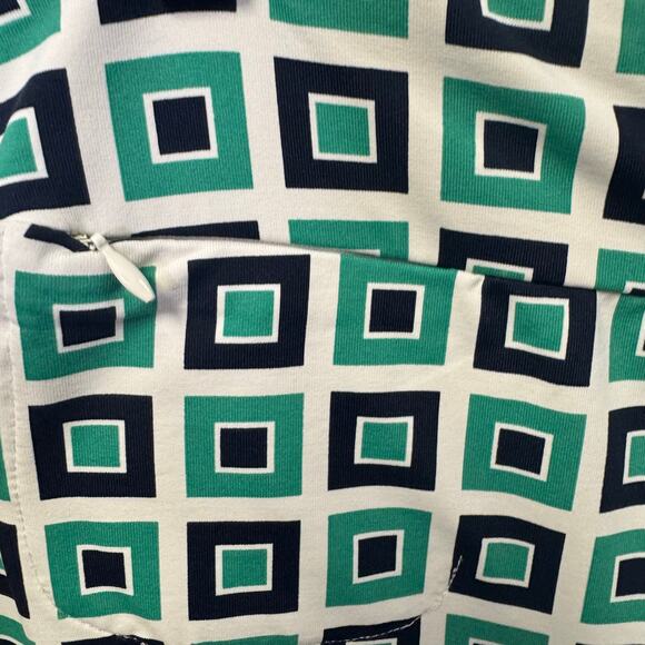 J. McLaughlin Green Black Art Deco High Rise Wide Leg Pants Womens Large - Picture 2 of 5